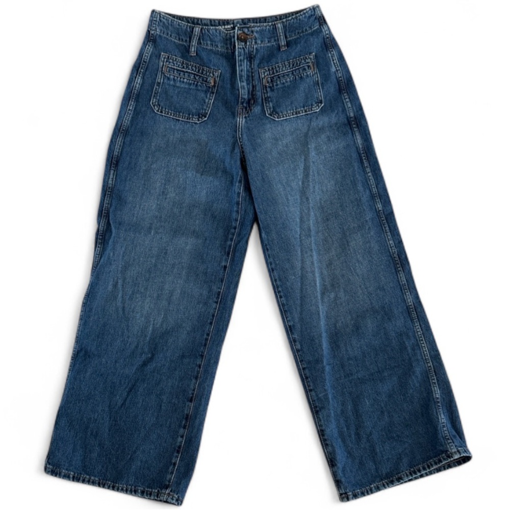 Old Navy High-Rise Wide-Leg Jeans - Dark Blue Wash